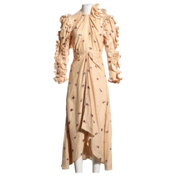 Magda Butrym Dresses & Skirts - Magda Butrym Peach Floral Long Sleeve Dress